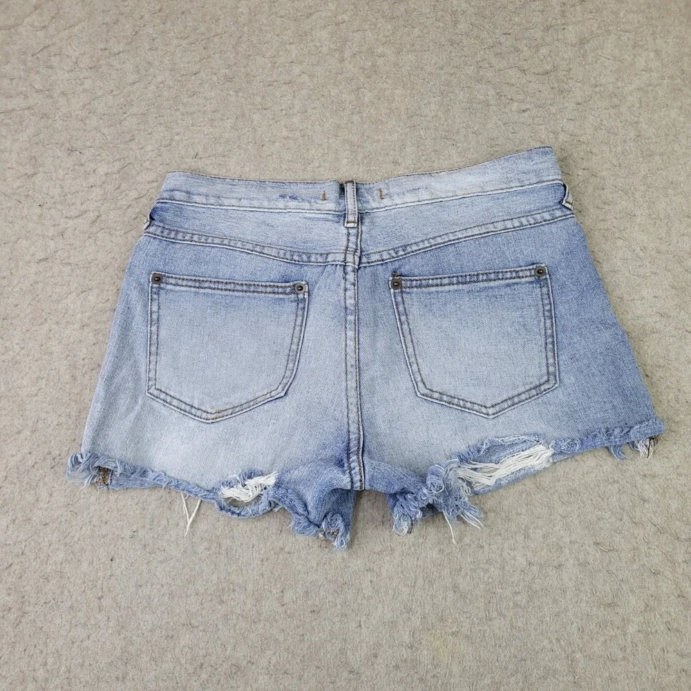 Free People Denim Cut Off Shorts Womens‎ 26 Blue Distressed 3